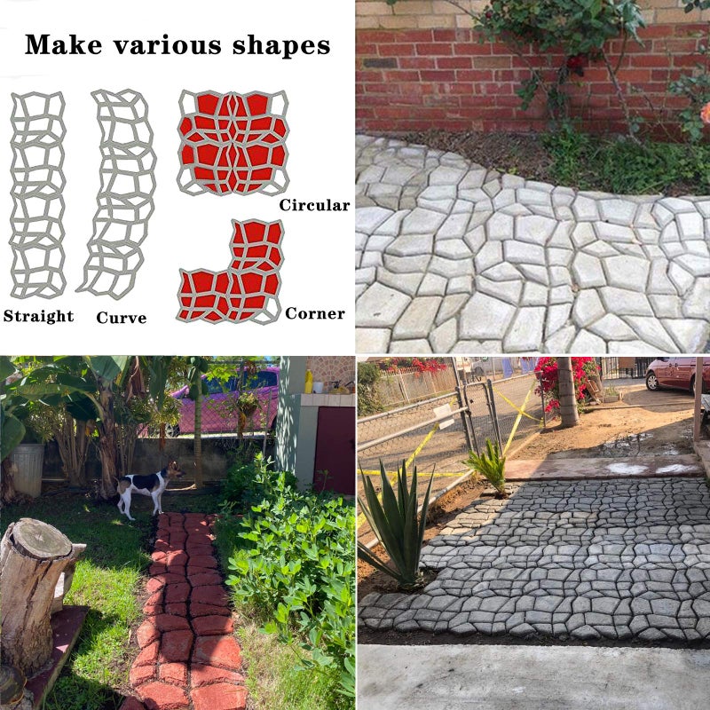 VanSmaGo Walk Maker, Pathmate Stone Moldings Paving Pavement Concrete Molds Stepping Stone Paver Walk Way Mold for Patio, Lawn & Garden(Big Size:16.9 x 16.9 x 1.6 inch) - Image 3